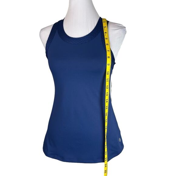 Lija Tennis Tank Womens Size XS Navy Blue Decorative Banding Athleisure Yoga Run - Picture 5 of 9